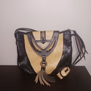 Artisan Hand Made Snakeskin‎ Leather Boho Western Southwestern Shoulder Bag